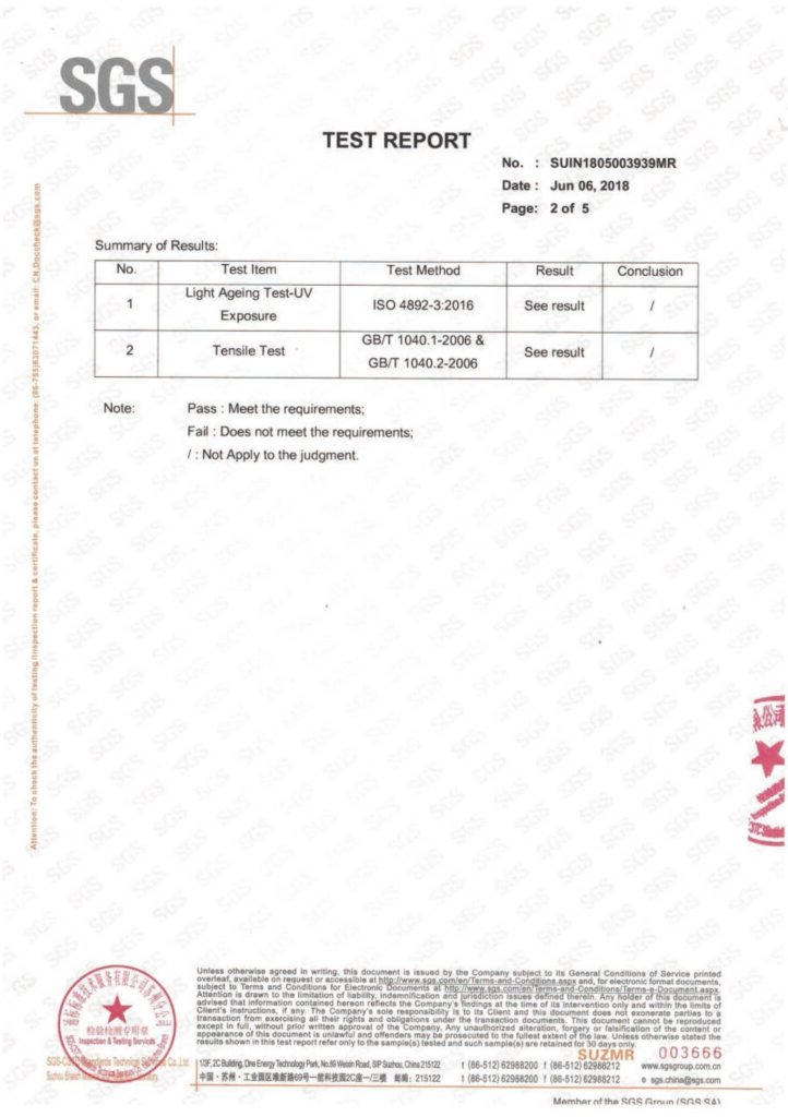 PP multifilament yarn test reoprt-2