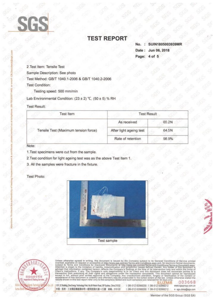 PP multifilament yarn test reoprt-4